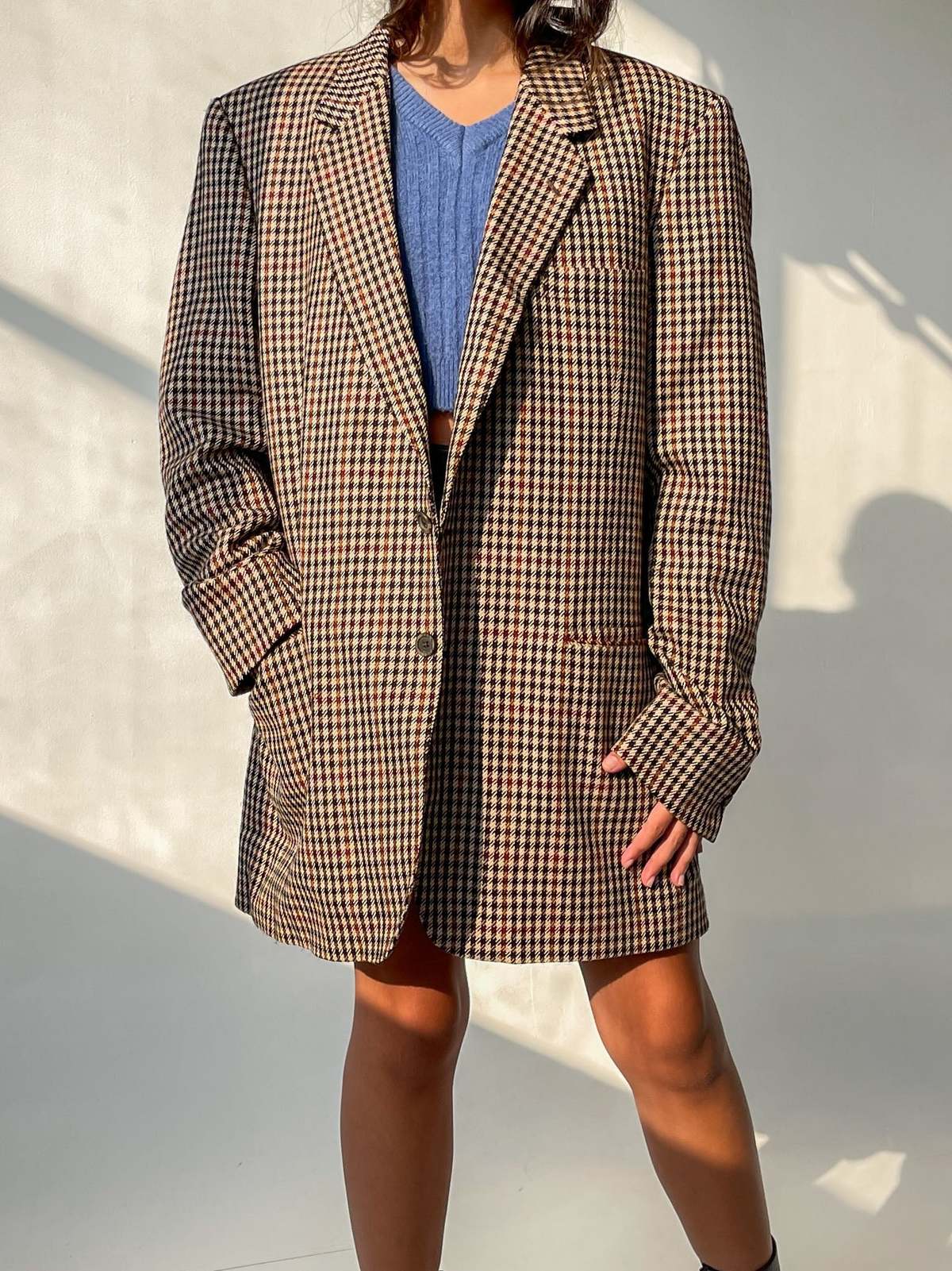 Wool Houndstooth Blazer main image 1