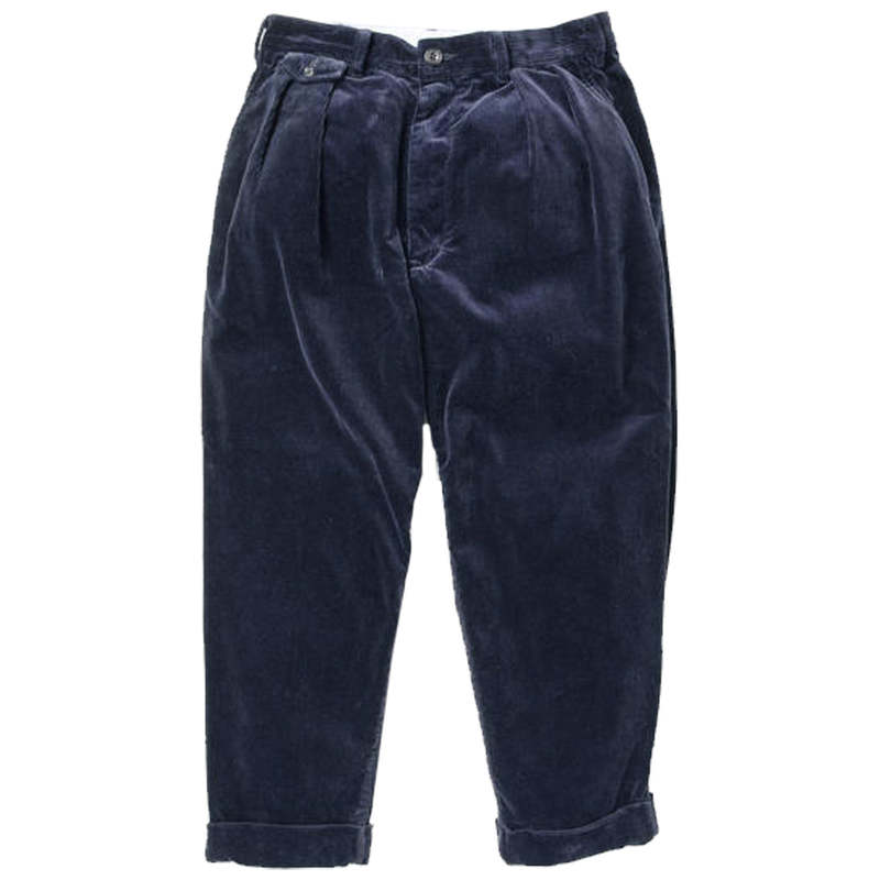 Beams Plus 2Pleats Corduroy Pants - Navy | Garmentory