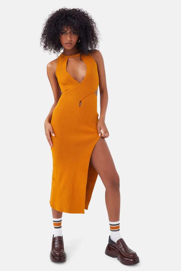 Maggie Midi Dress Orange | Garmentory