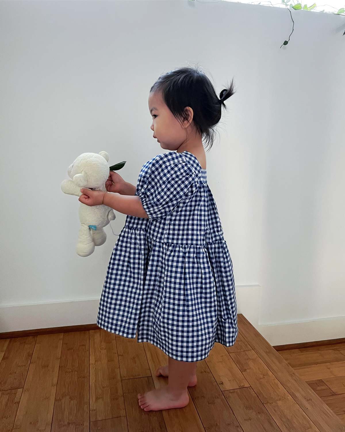 Kids Korean Assembly Chloe Puff Dress - Blue | Garmentory
