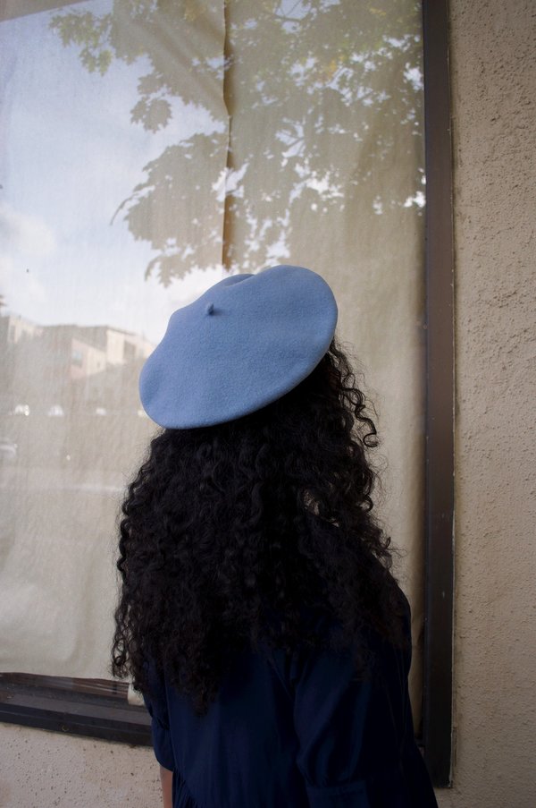 NEW RITA ROW women\'s wool beret in blue Rita Row Wool Beret - Sand | Garmentory main image 4