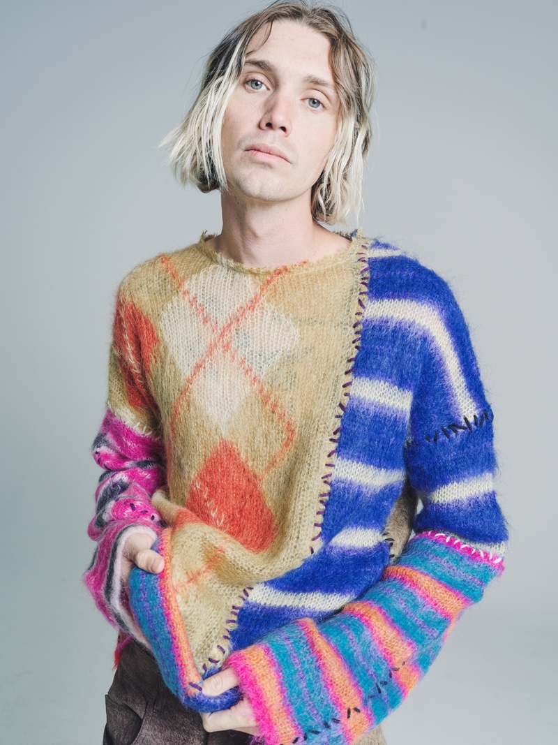 MARNI Multicolor Mohair Blend Scarf【関税・送料込】 Striped Mohair Scarf in Turquoise – SVRN