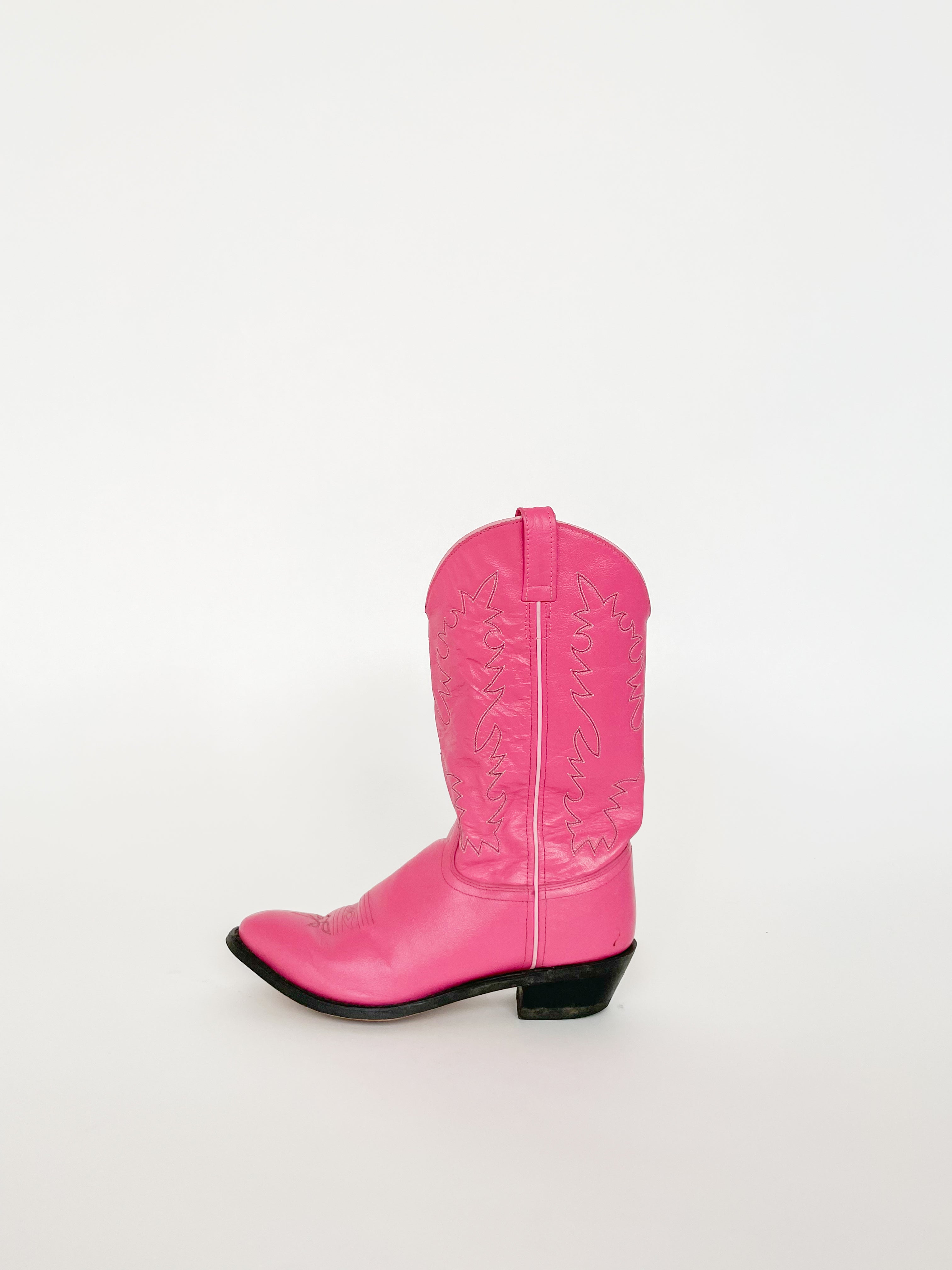 Leather Cowboy Boots pink Garmentory