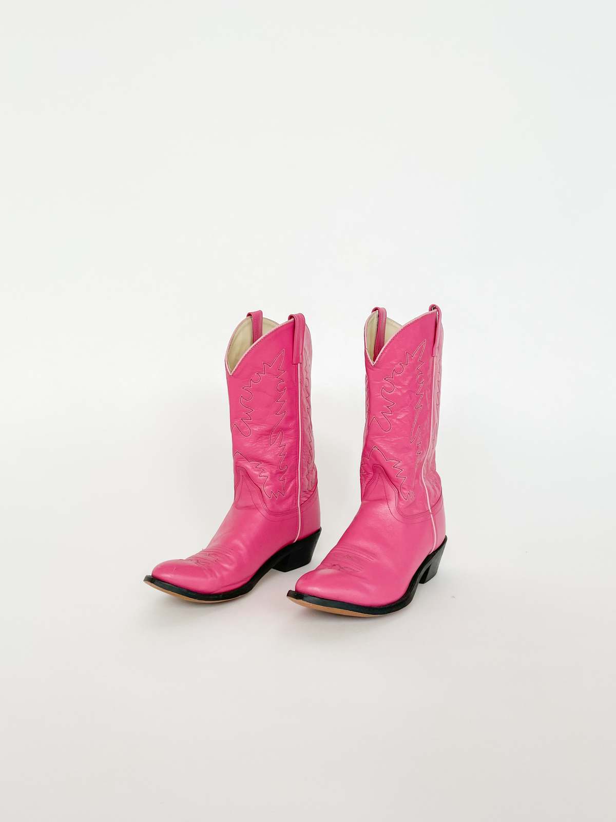 Leather Cowboy Boots Pink Garmentory