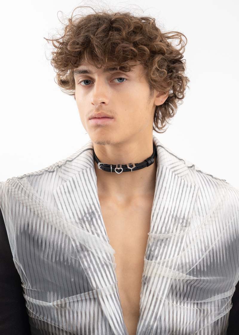 Y/project Y HEART BELT CHOKER 10MM - BLACK | Garmentory