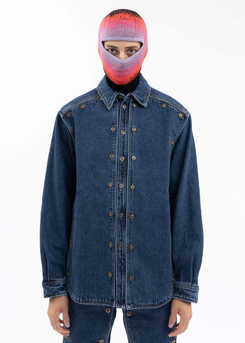 Y/project CLASSIC BUTTON PANEL DENIM SHIRT - BLUE | Garmentory Y/project CLASSIC BUTTON PANEL DENIM SHIRT - BLUE | Garmentory