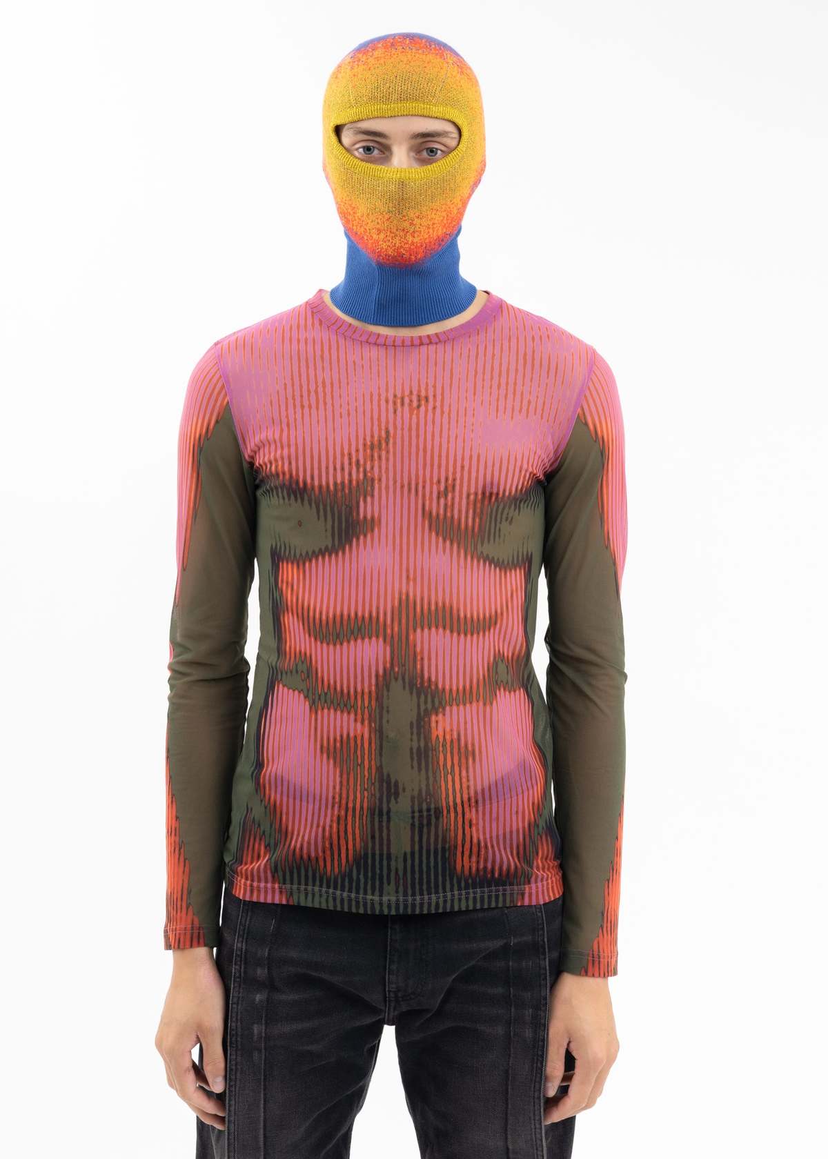 Y/project Jean Paul Gaultier Edition BODY MORPH MESH COVER LONG