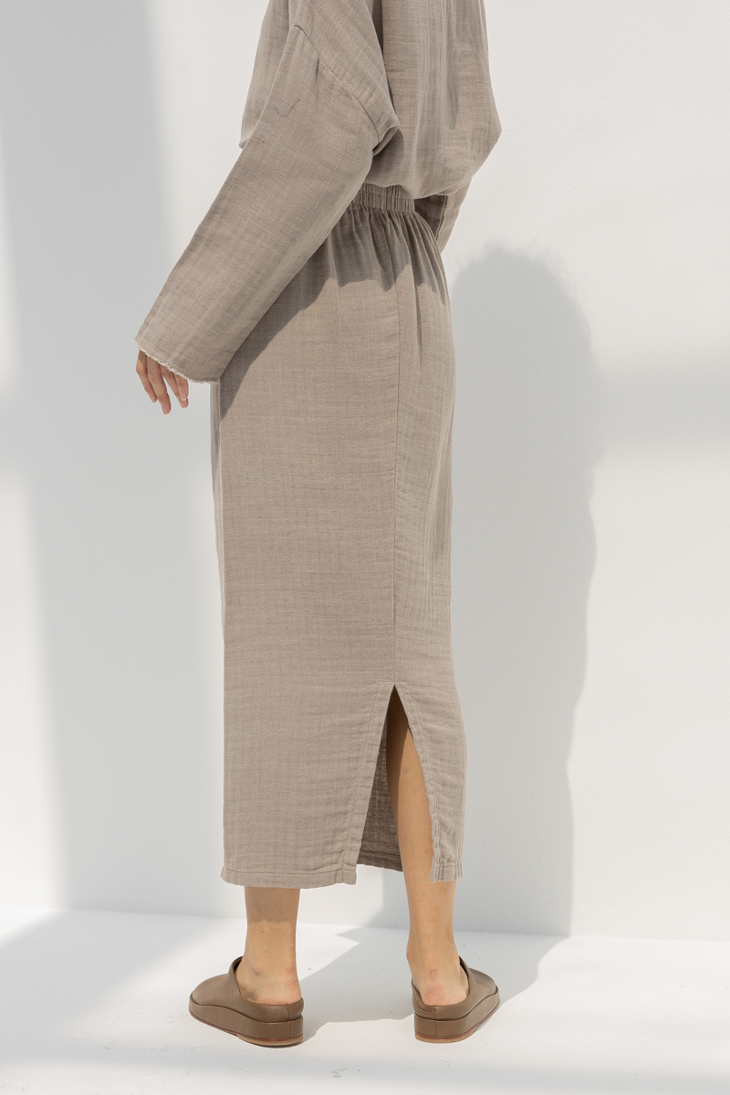 Black Crane Long Skirt - Light Stone Black Crane Long Skirt - Light Stone