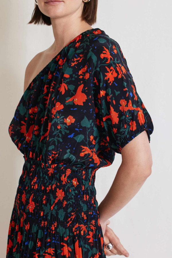 apiece apart one shoulder dress Apiece Apart Marta One Shoulder Maxi Dress - Vibrant Floral