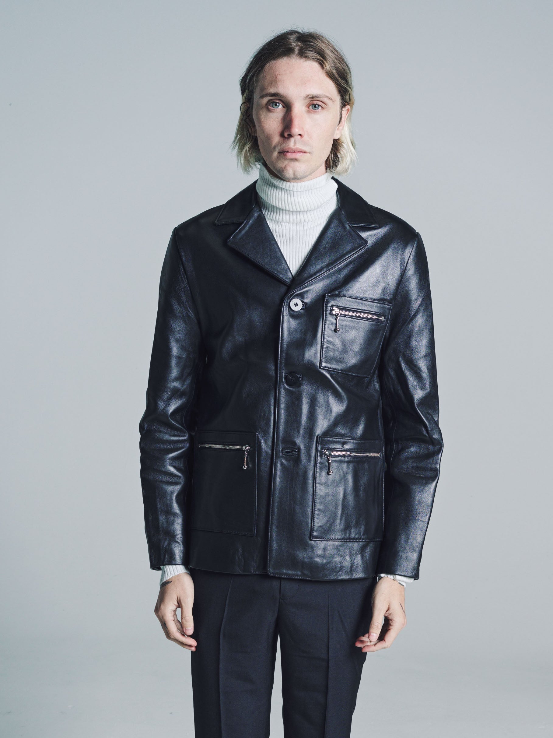 ジャケット・アウター ernest w. baker leather archive L gr 80'S BOMBER - CROCODILE EMBOSSED LEATHER — ERNEST W. BAKER