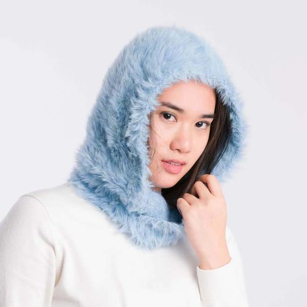 Verloop Knits Faux Fur Periwinkle Blue Beanie Verloop Kids Faux Fur Fuzzy Beanie Cuff Hat - Buy Online  main image 2