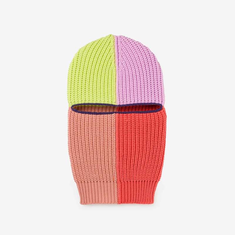 Verloop quattro rib balaclava - lime/coral