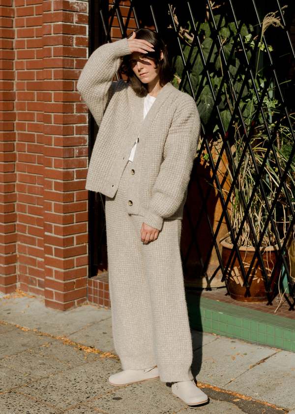 Ensemble Cardigan Et Pantalon Lauren Manoogian Taille L - Alpaca Et Polyamide - Couleur Beige (willow)