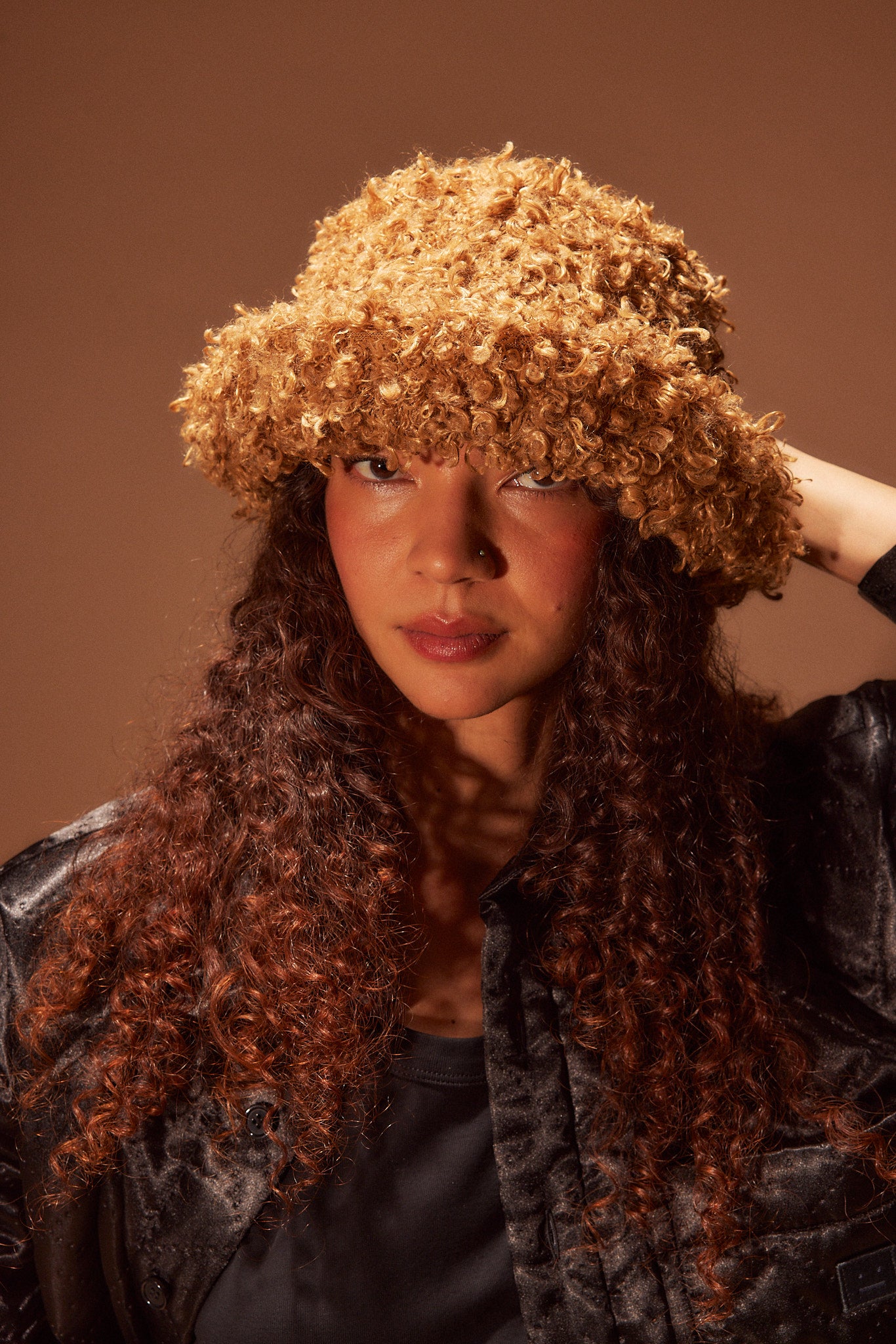 Clyde Faux Fur Bucket Hat Camel Curl Garmentory