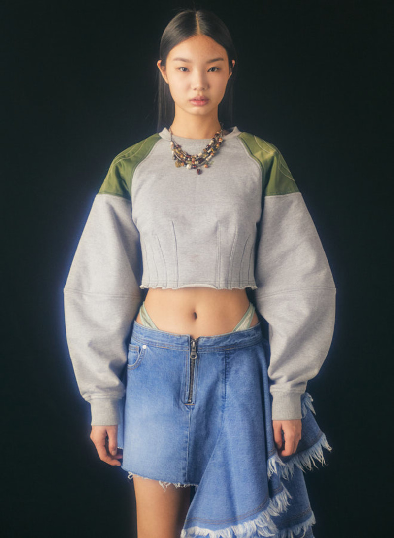 ANDERSSON BELL WOMENS CROPPED BALLOON SLEEVE SWEATSHIRT
