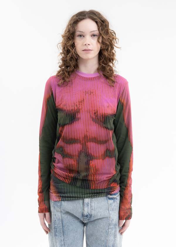 トップス Jean Paul Gaultier Rose Mesh Cardigan Jean Paul Gaultier - Jean Paul Gaultier | The Cardigan Red Roses