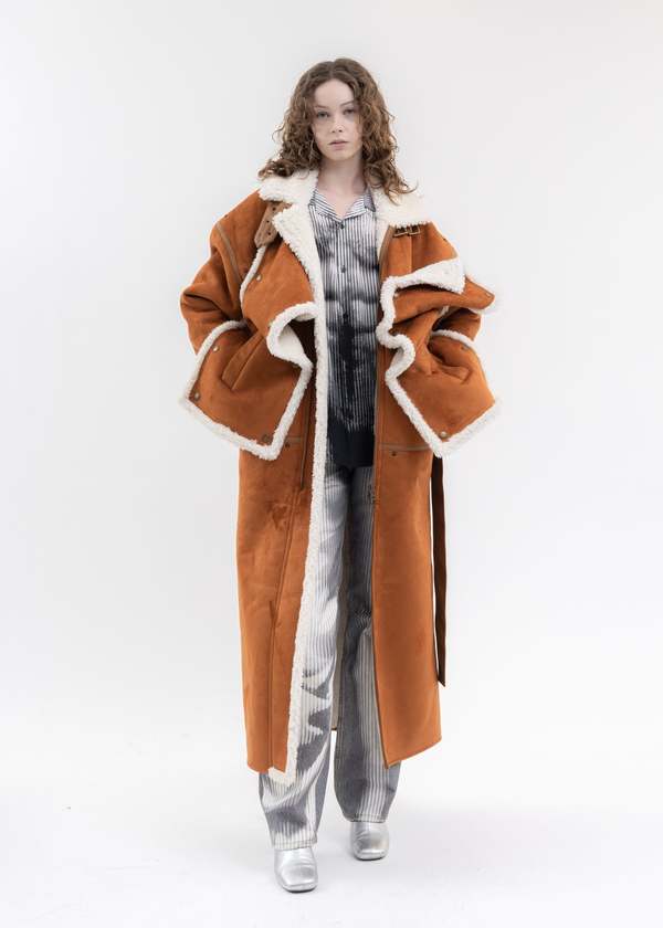 Y/project RUSH SNAP PANEL SHEARLING COAT | Garmentory