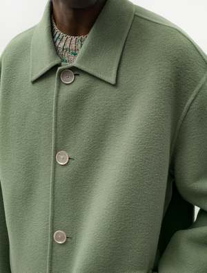 Auralee Velour Brushed Wool Melton Hand Sewn Blouson - Green