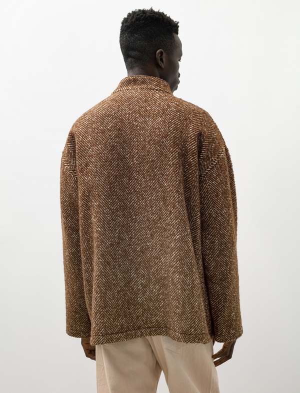 Auralee Wool Alpaca Herringbone Tweed Blouson | Garmentory