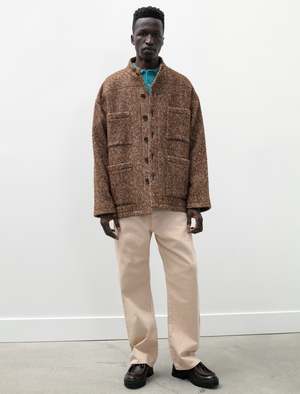 Auralee Wool Alpaca Herringbone Tweed Blouson | Garmentory