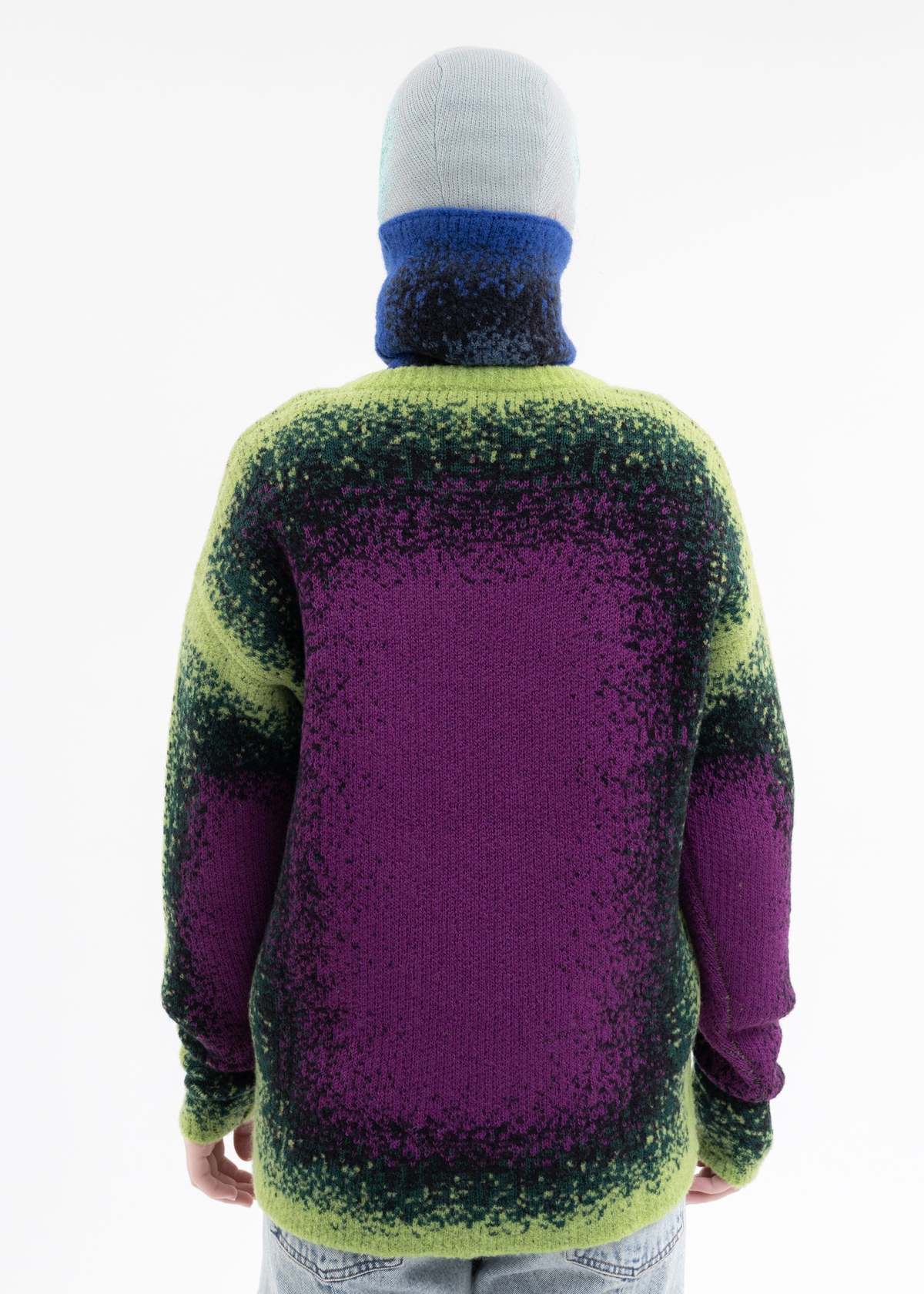 Y/project GRADIENT HEAVY KNIT SWEATER - GREEN/PURPLE | Garmentory