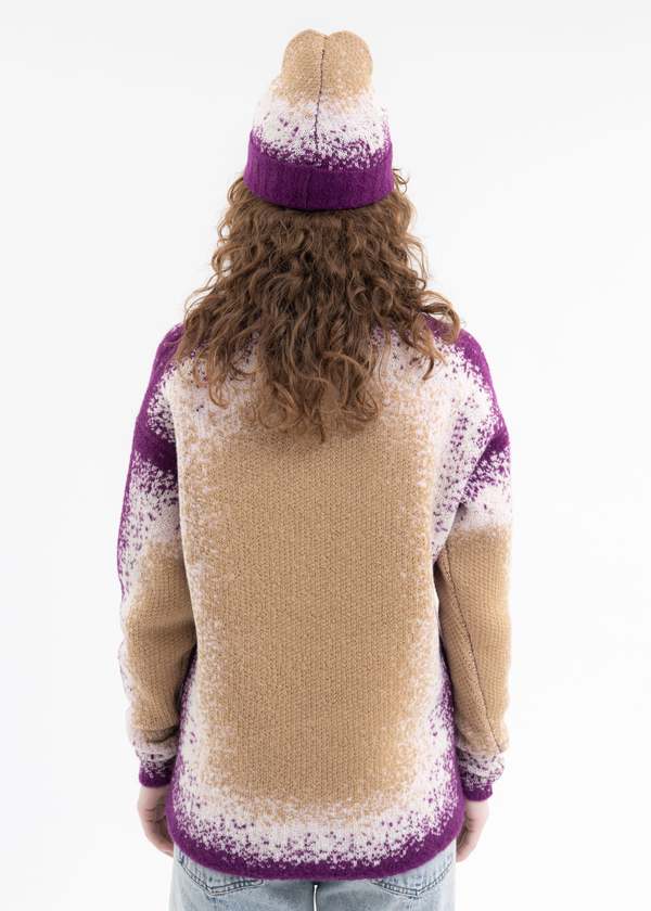 Y/project GRADIENT HEAVY KNIT SWEATER - PURPLE/BEIGE | Garmentory