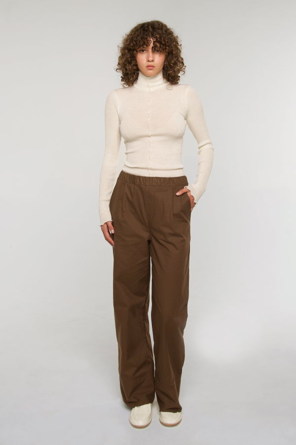 PRADEGAL Natasha Cotton Pants - Chocolate