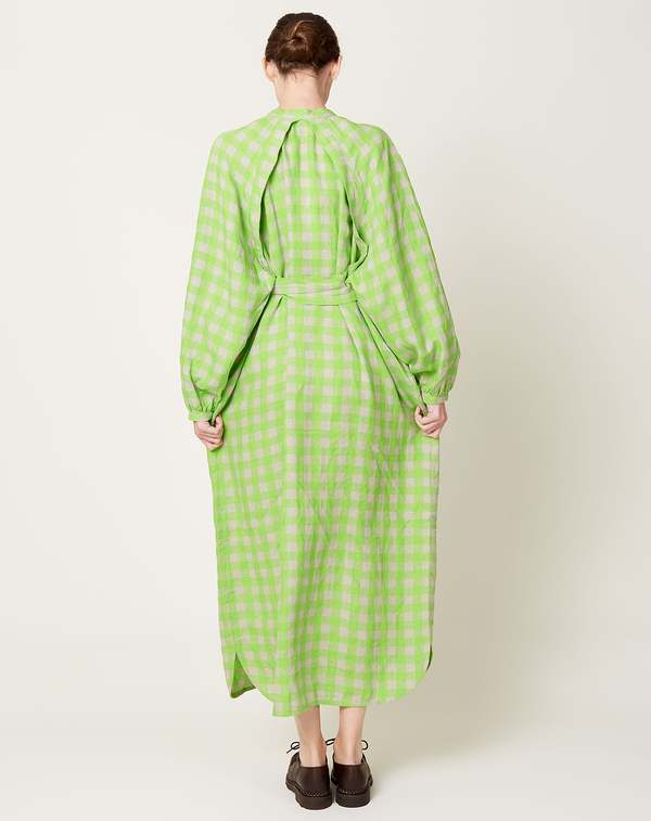 Leaf Dress in Spring Green Checks | Garmentory Leaf Dress in Spring Green Checks | Garmentory