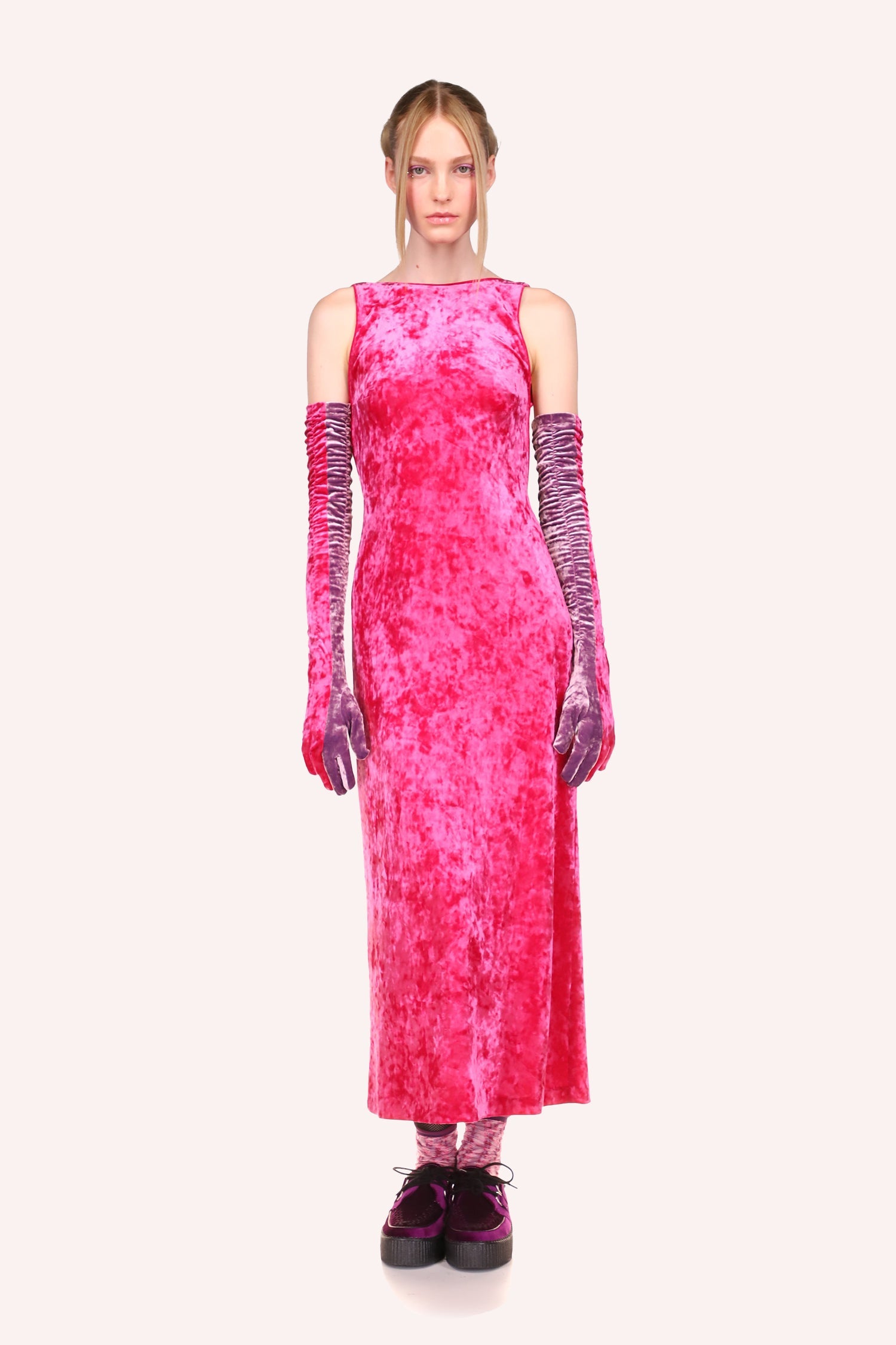Anna Sui Stretch Velvet Dress - Hot Pink | Garmentory Anna Sui Stretch Velvet Dress - Hot Pink | Garmentory
