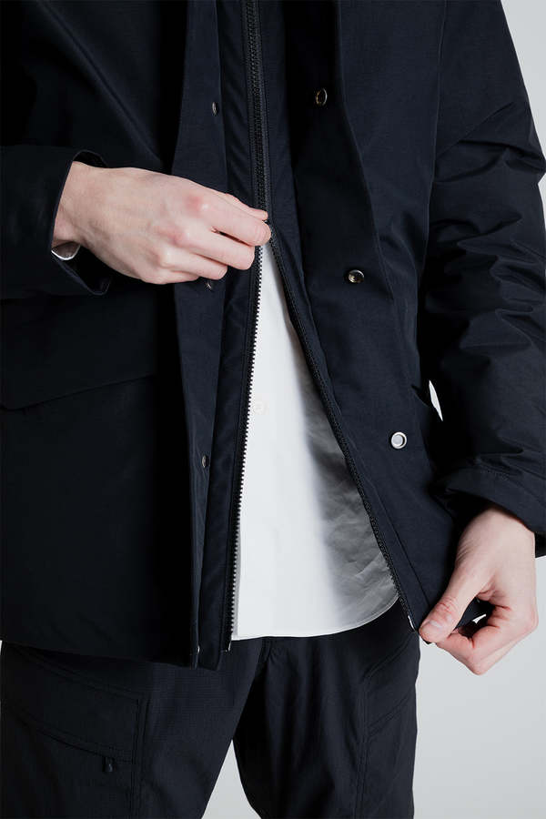 Goldwin Gore Tex Hooded Down Jacket - Black | Garmentory