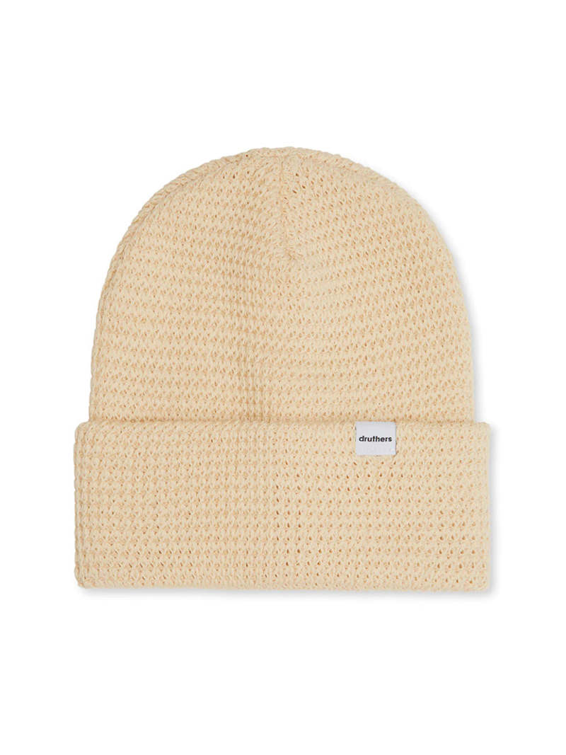 Druthers Organic Cotton Waffle Knit Beanie - Off White