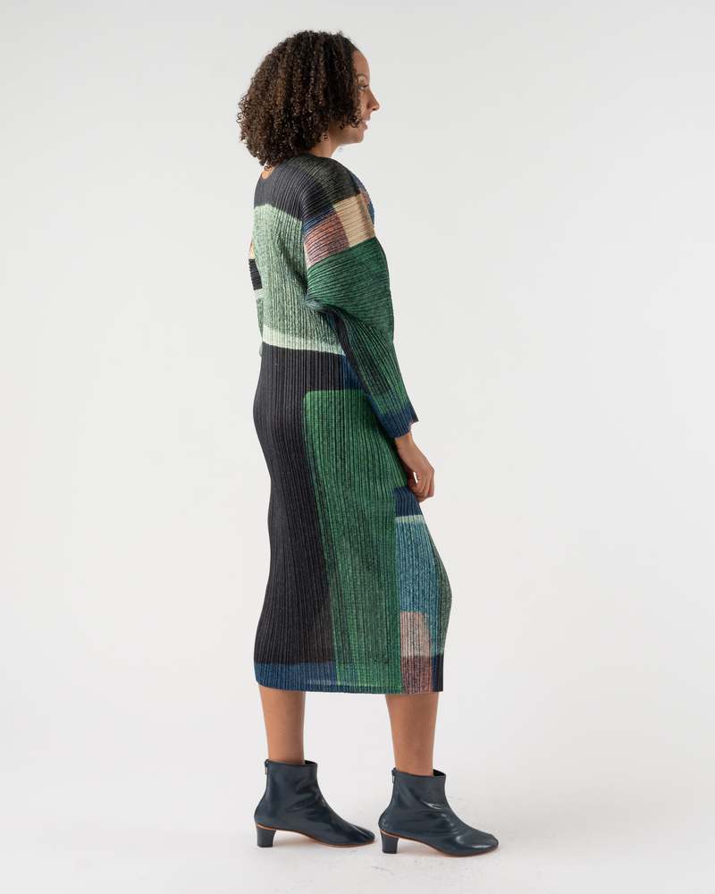 Pleats Please Issey Miyake Mixing Dress in Blue | Garmentory