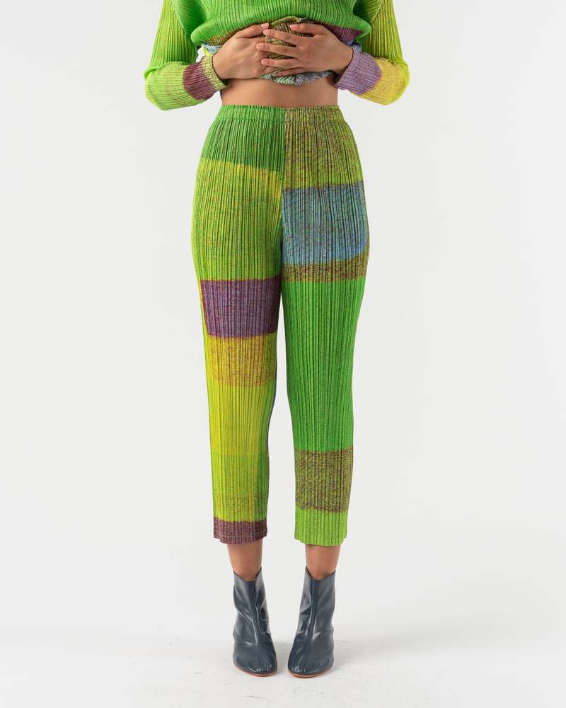 Pleats Please Issey Miyake Mixing Pant in Green | Garmentory