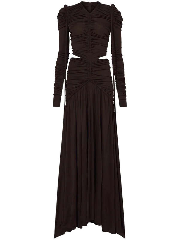 brown long linen dress Daniella Linen Tie Back Sleeveless Midi Dress in Cocoa By DISSH