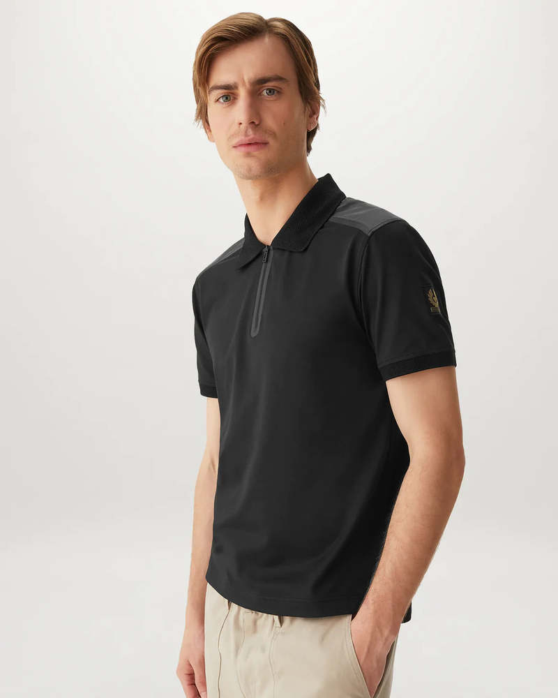 Belstaff Shuttle Zip Polo - Black | Garmentory