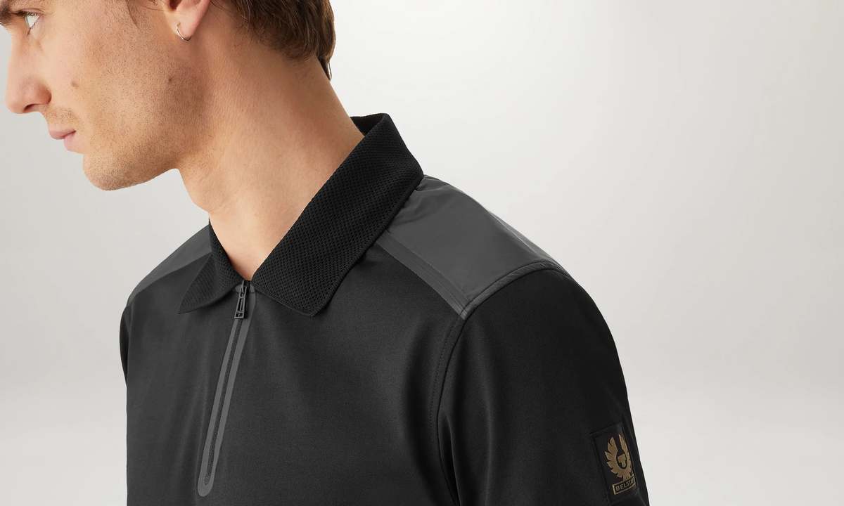 Belstaff Shuttle Zip Polo - Black | Garmentory