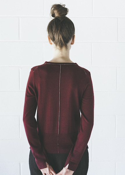 Rag & Bone Leanna Crew | Burgundy Rag & Bone Leanna Crew | Burgundy