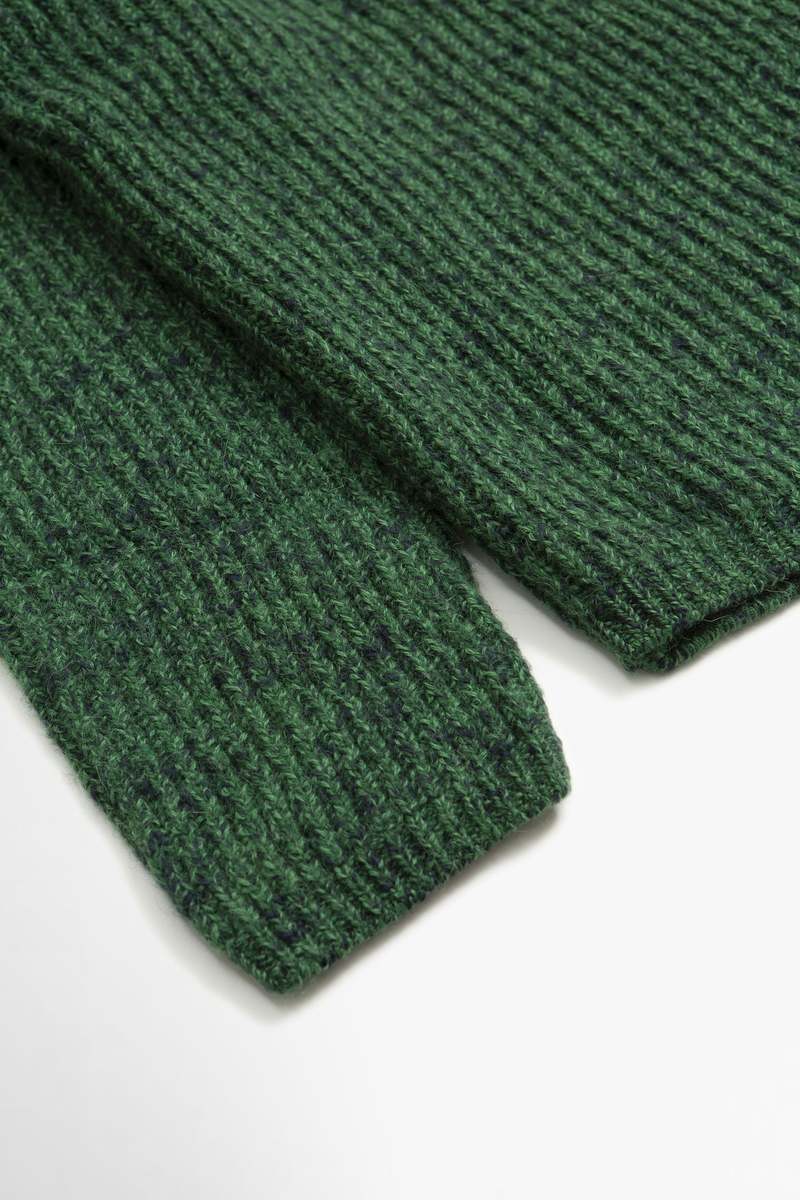 Auralee Baby Alpaca Mix Rib Knit Pullover - Green | Garmentory