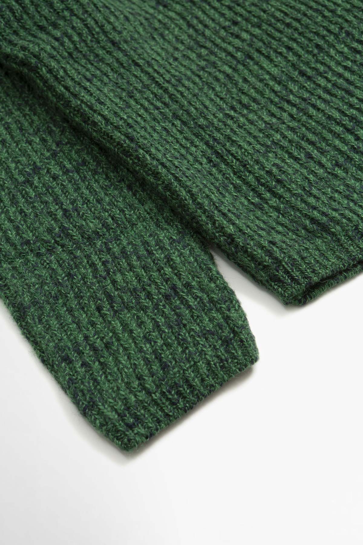 Auralee Baby Alpaca Mix Rib Knit Pullover - Green | Garmentory