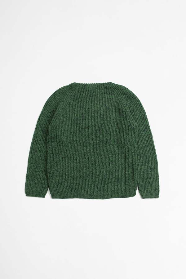 Auralee Baby Alpaca Mix Rib Knit Pullover - Green | Garmentory