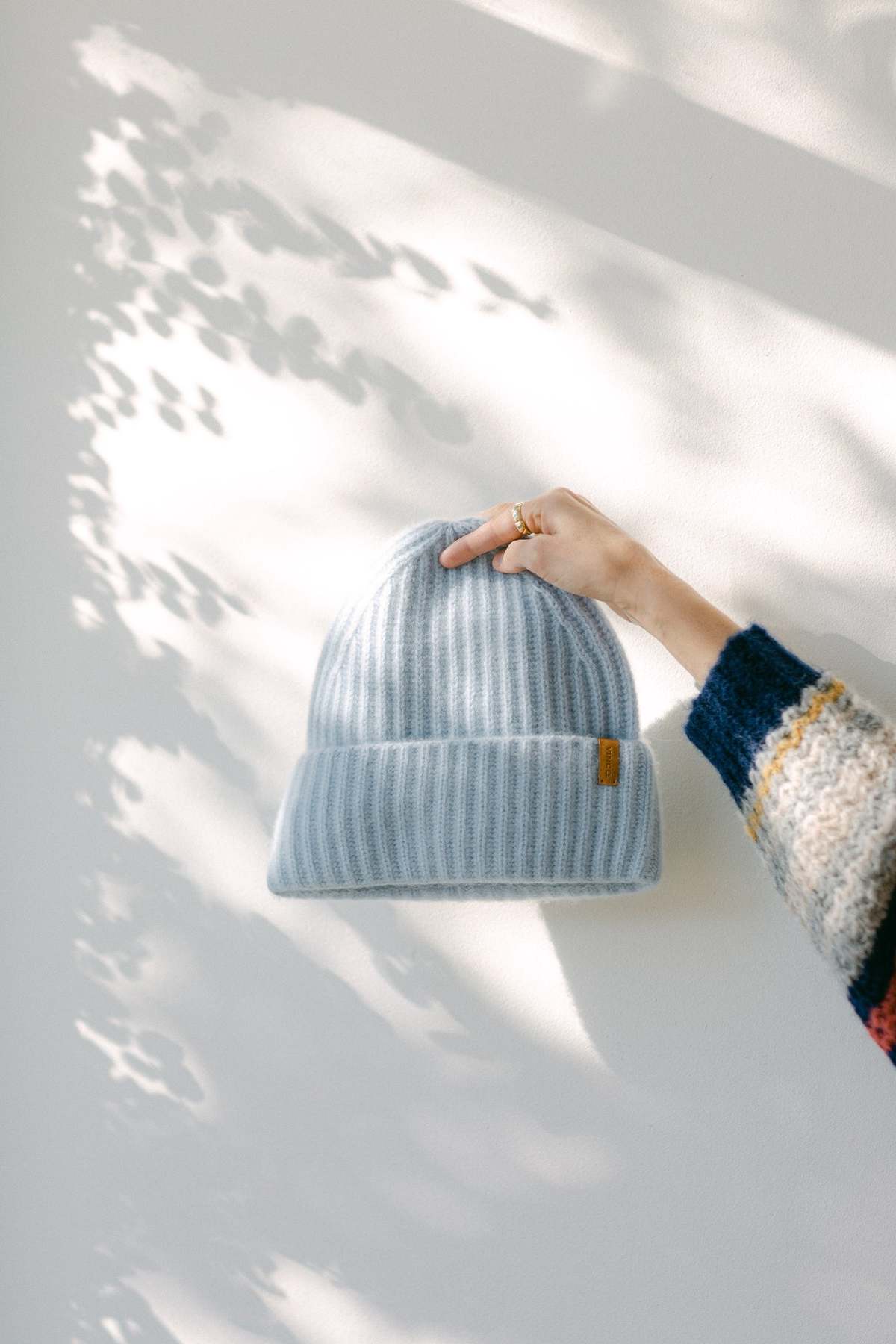 Vince Plush Cashmere Chunky Knit Beanie Hat Cashmere Shaker-Stitch Beanie in Accessories | Vince main image 4