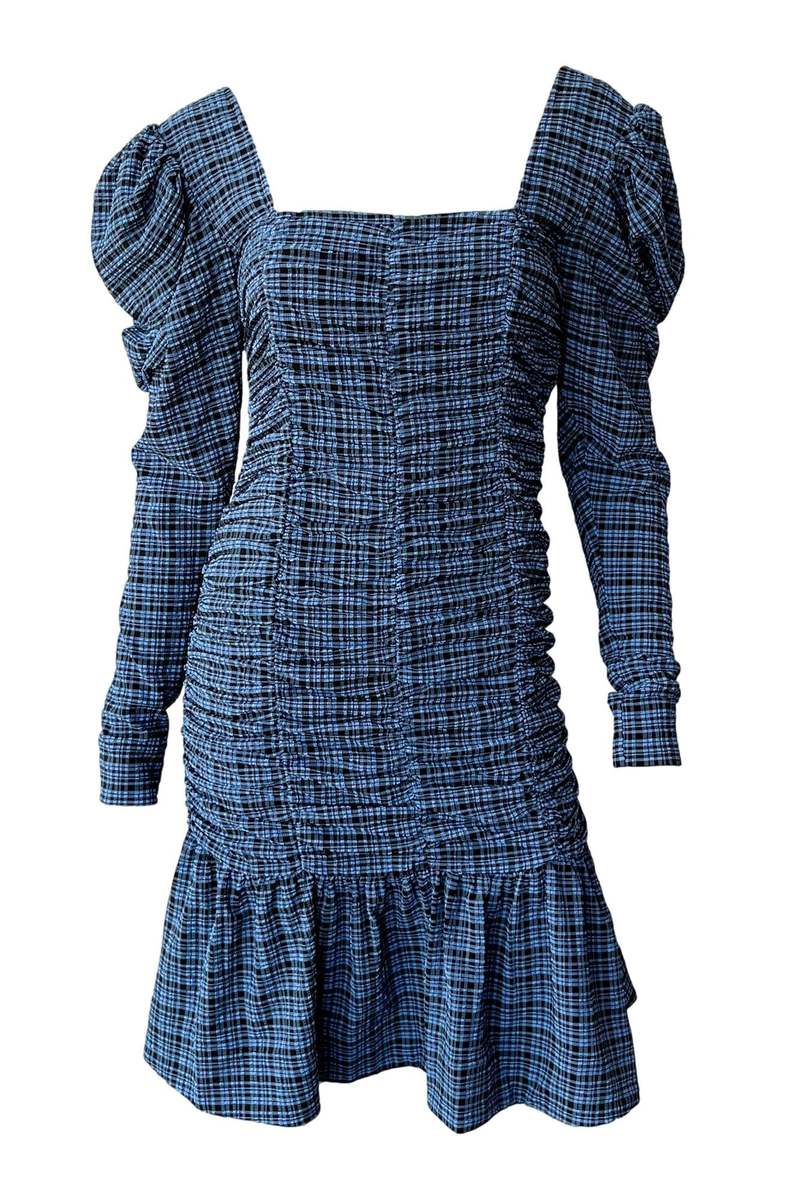 関税送料込♪GANNI/Stretch Seersucker Dress Ganni Stretch Seersucker Maxi Dress in Love Potion | FWRD
