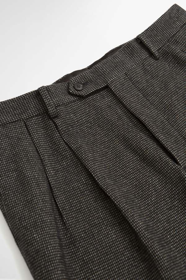 Auralee Org Cotton Cashmere Wool Tweed Slacks Pant - Charcoal