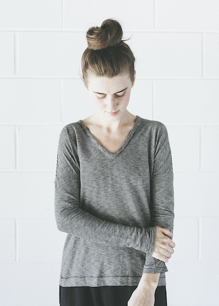 Rag & Bone Theo Long Sleeve Tee | Black Stripe Rag & Bone Theo Long Sleeve Tee | Black Stripe