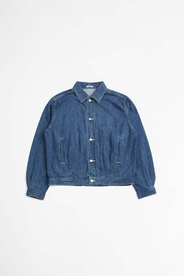 Auralee Selvedge Light Denim Blouson - Light Indigo | Garmentory