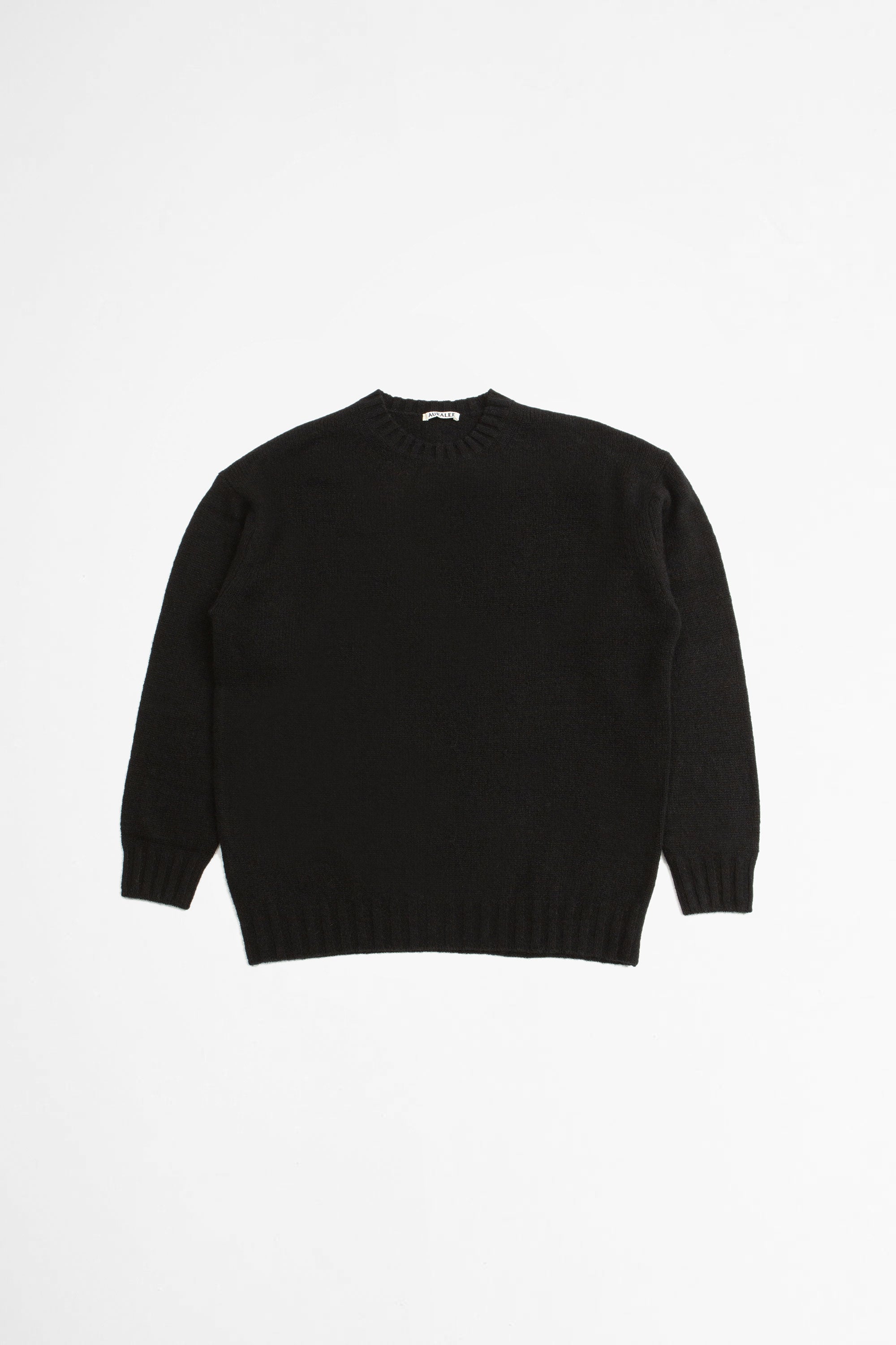Auralee Shetland Wool Cashmere Knit Pullover - Black