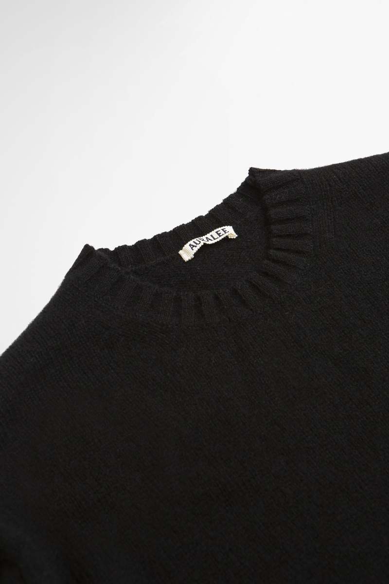 Auralee Shetland Wool Cashmere Knit Pullover - Black