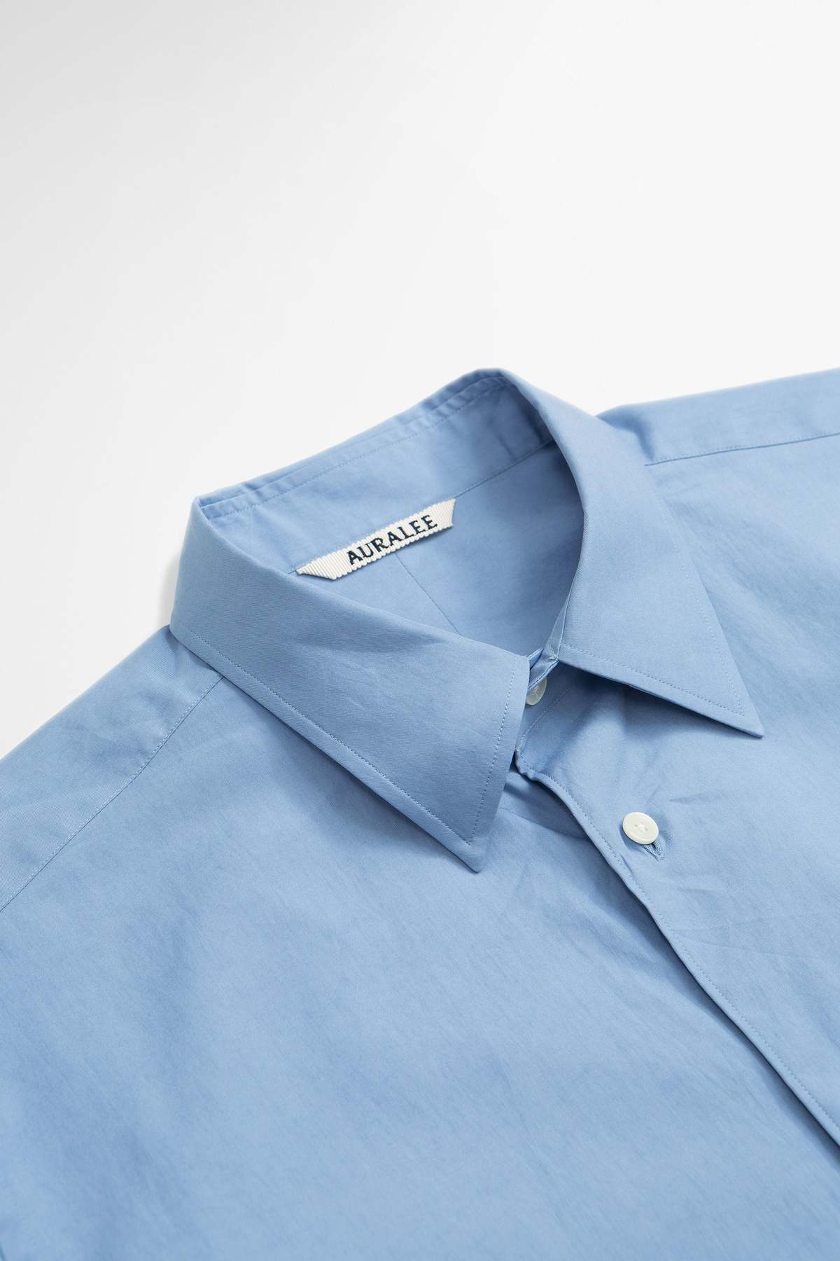 Auralee Washed Finx Twill Shirt - Blue - Image 4 of 5