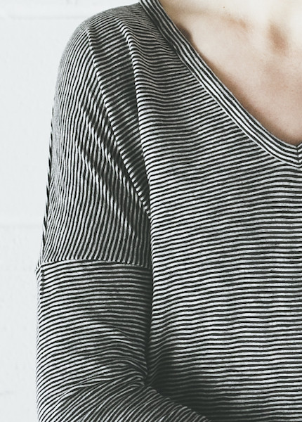 Rag & Bone Theo Long Sleeve Tee | Black Stripe Rag & Bone Theo Long Sleeve Tee | Black Stripe