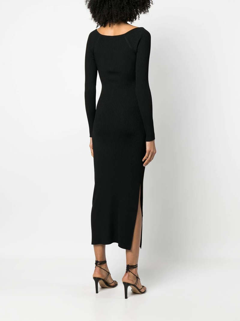 long sleeve short knit dress Get On Down Long Sleeve Knit Mini Dress Off White